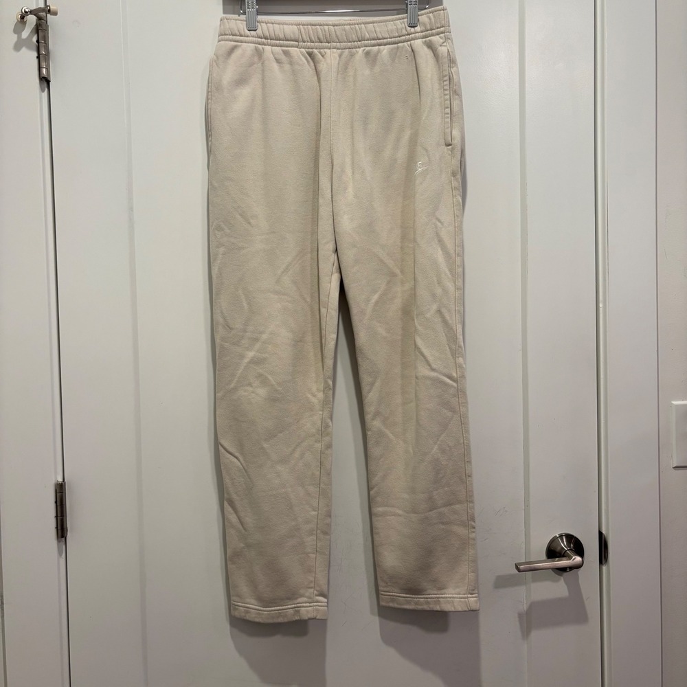 Nike Mens Sportswear Fleece Sweatpants Beige Oatmeal Straight Leg Size Medium